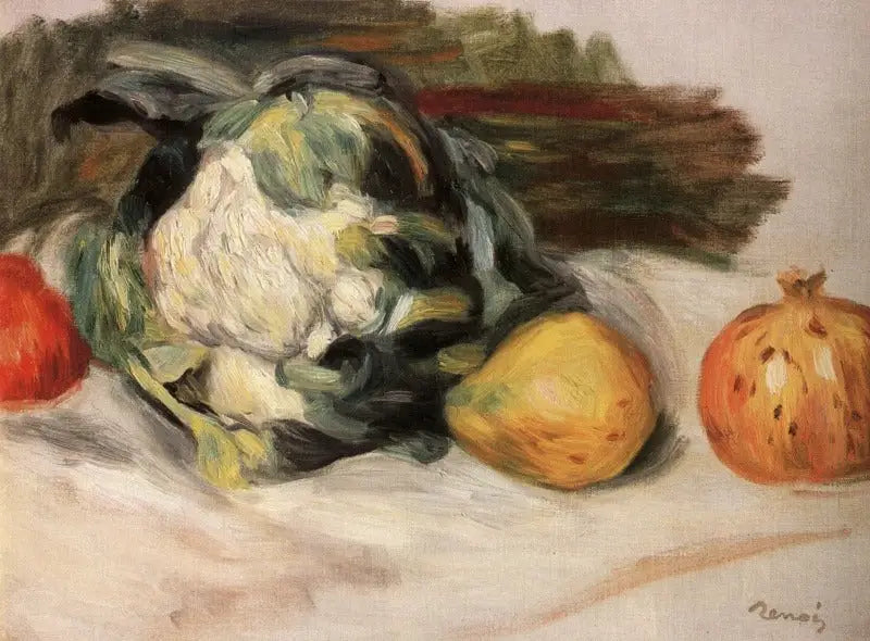 Chou-fleur et des grenades. - Pierre-Auguste Renoir