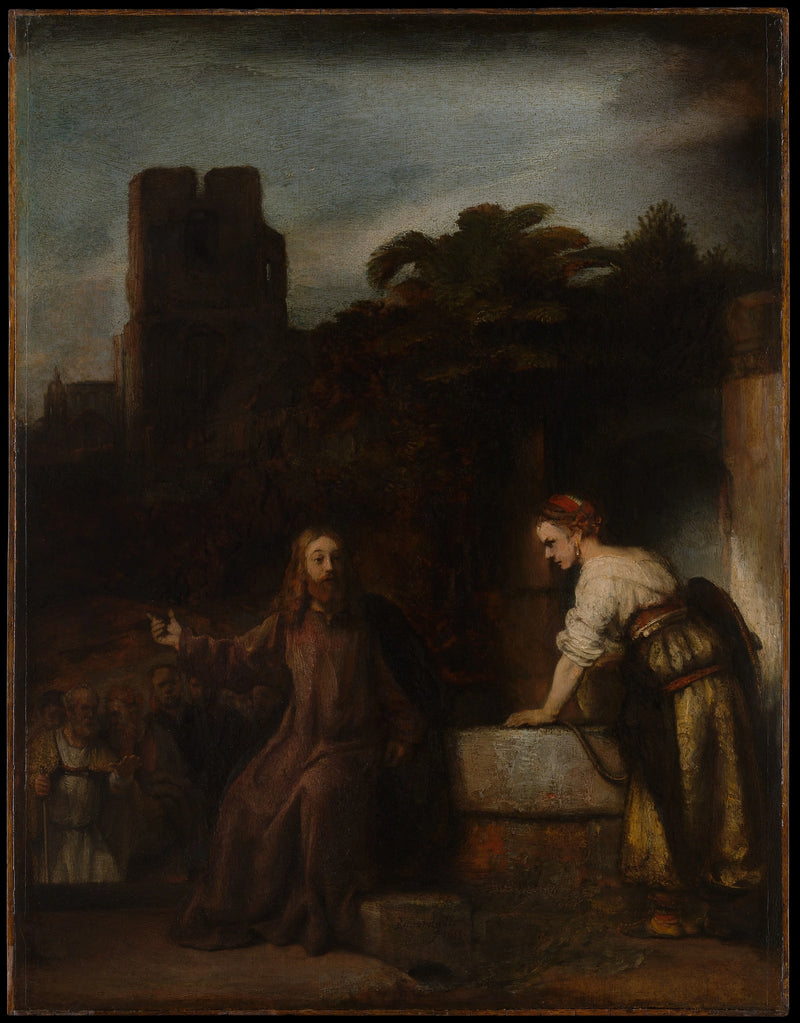 Le Christ et la Samaritaine – style de Rembrandt, vers 1655