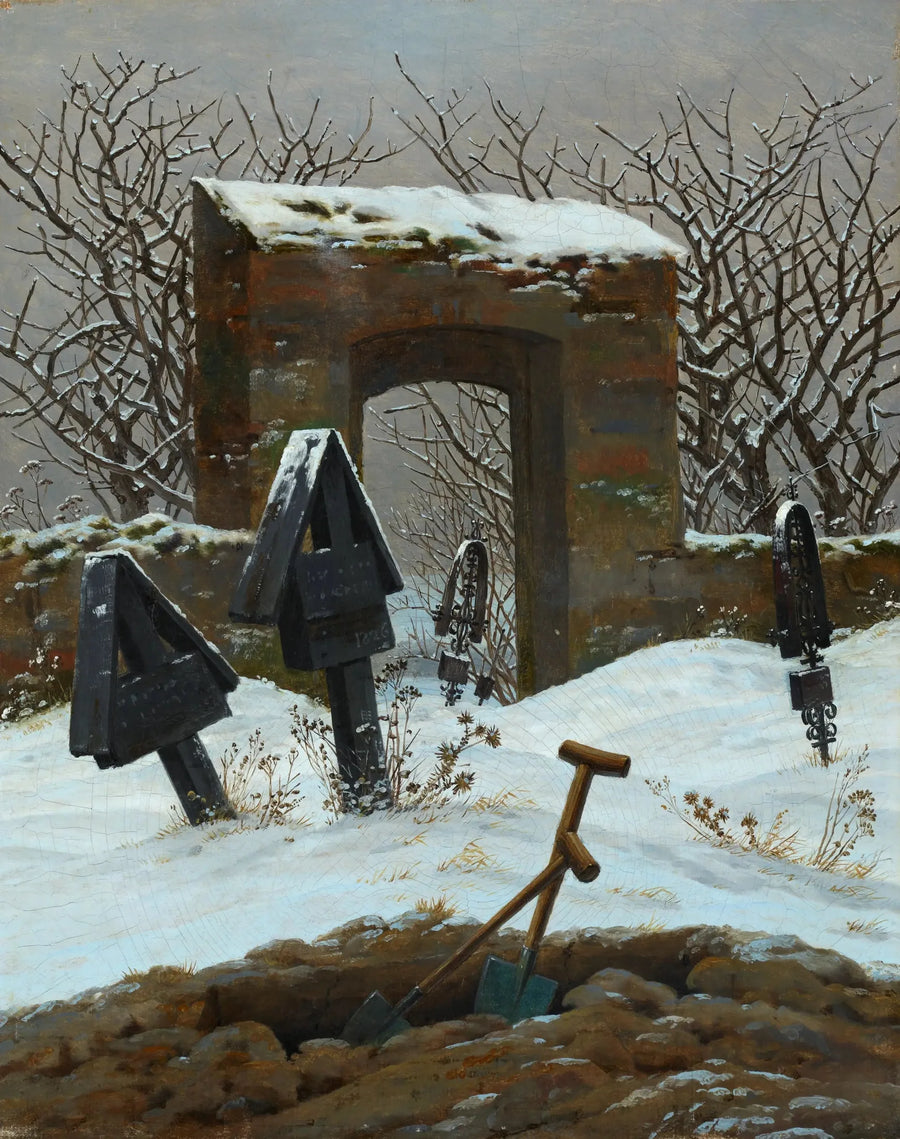 Cimetière sous la neige - Caspar David Friedrich
