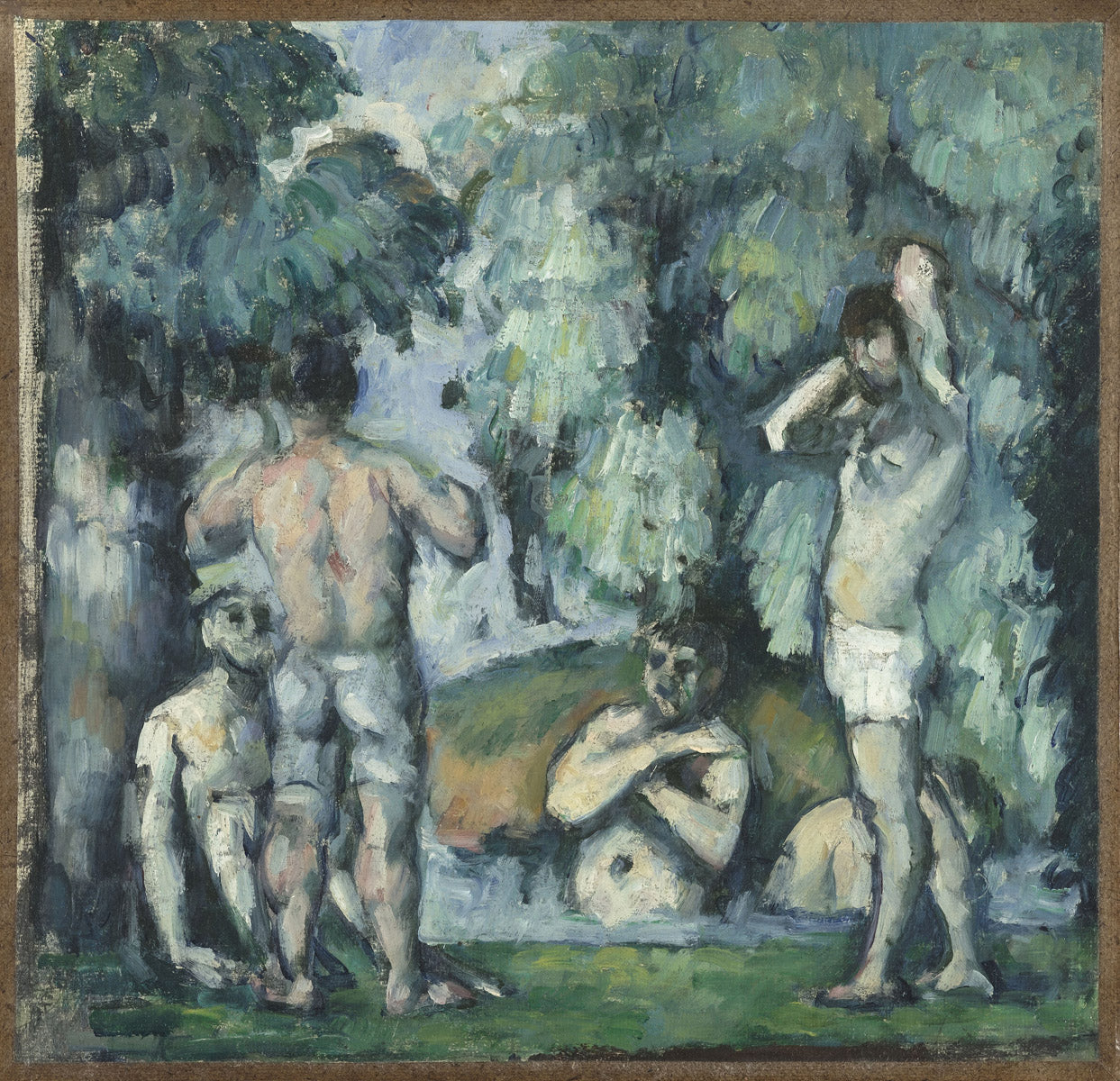 Reproduction du tableau « Cinq baigneurs - Paul Cézanne » par Alpha Reproduction en peinture à l’huile