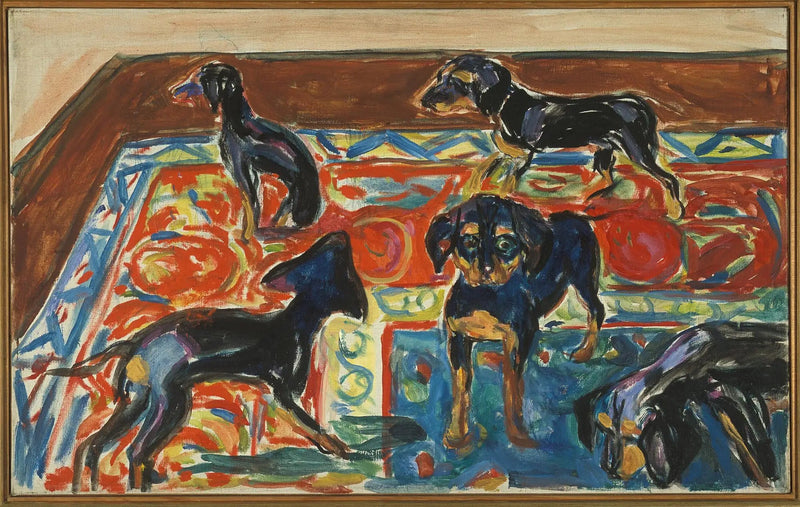 Cinq Chiots sur le tapis - Edvard Munch