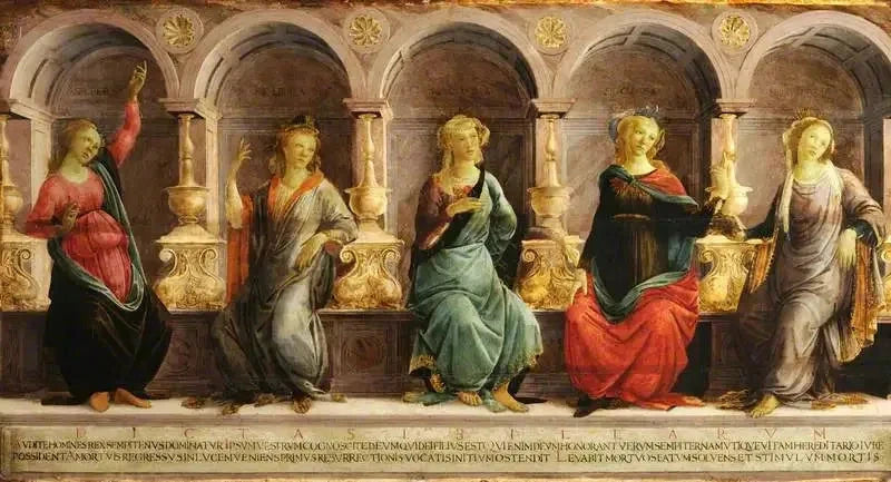 Cinq Sibylles dans des niches, vers 1472-1475 – atelier de Botticelli