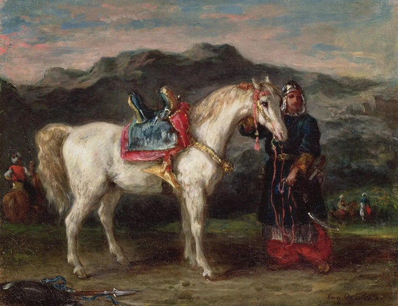 Circassien locataire un cheval par la mariée fils - Eugène Delacroix