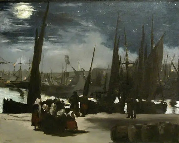 Clair de lune sur le port de Boulogne - Édouard Manet