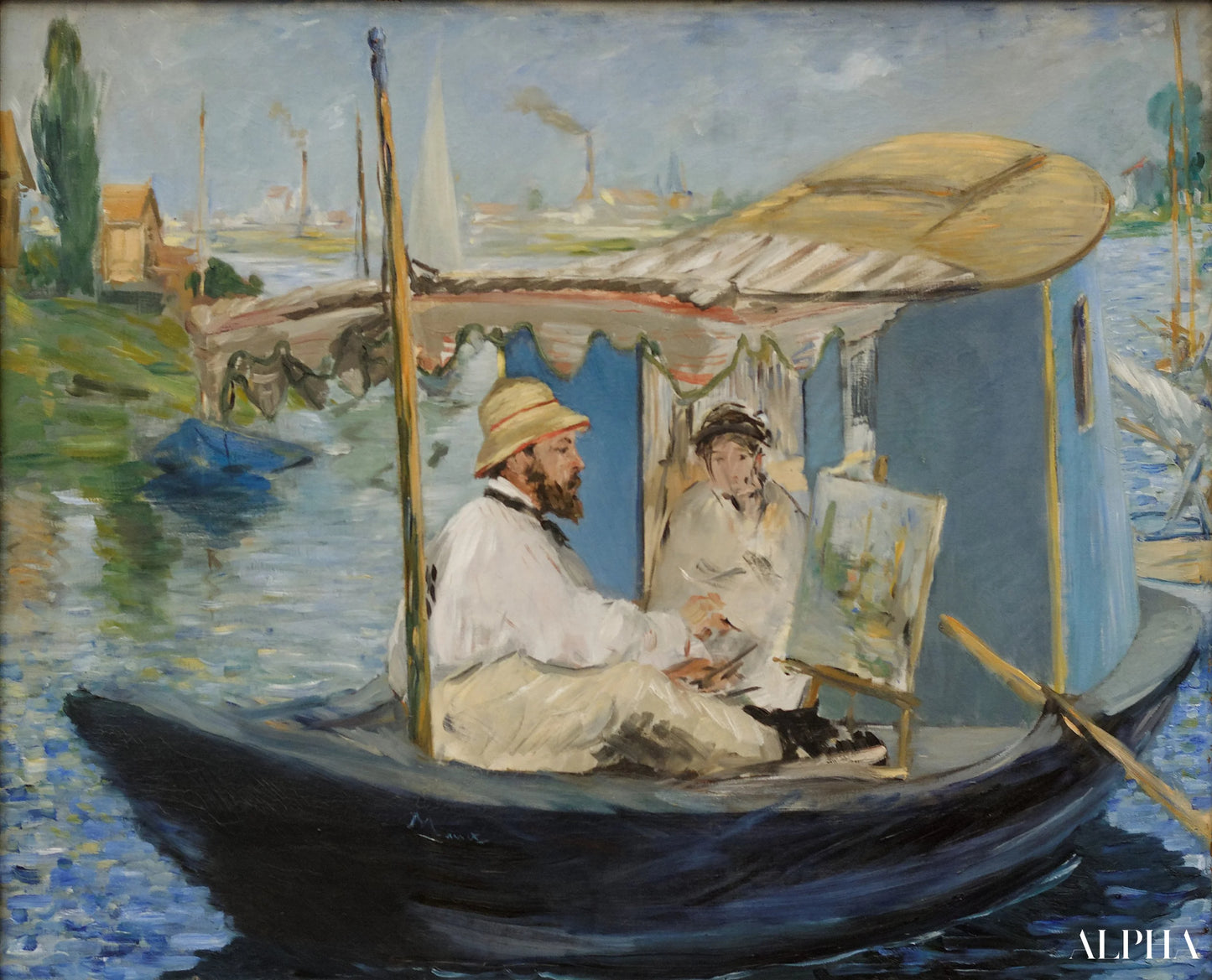 Claude Monet peignant dans son atelier - Edouard Manet - Reproductions de tableaux et peintures haut de gamme