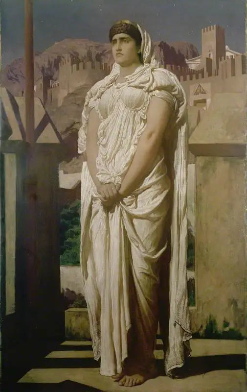 Clytemnestre, depuis les remparts d'Argos, guette les feux de balise qui doivent annoncer le retour d'Agamemnon - Frederic Leighton