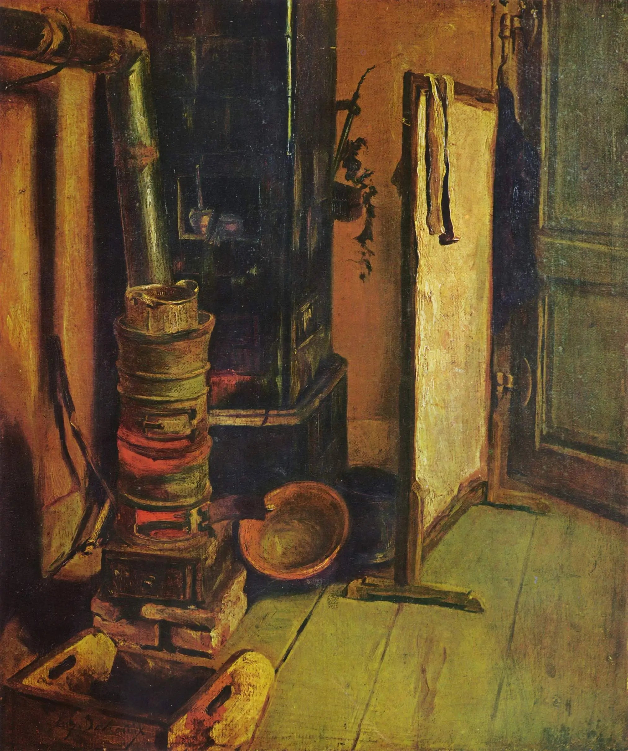 Coin d'atelier. Le Poêle - Eugène Delacroix image 1 reproduction de peinture à l’huile