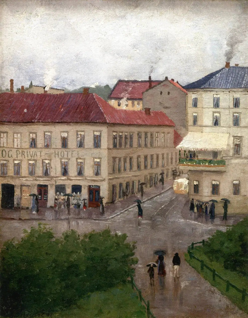 Coin de rue sur Karl Johan, Grand Café - Edvard Munch
