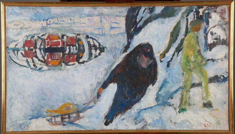 Colline avec traîneau - Edvard Munch