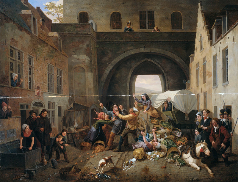 Une collision à l'Halpoort à Bruxelles (contrebande d'alcool) - Constantin Fidèle Coene