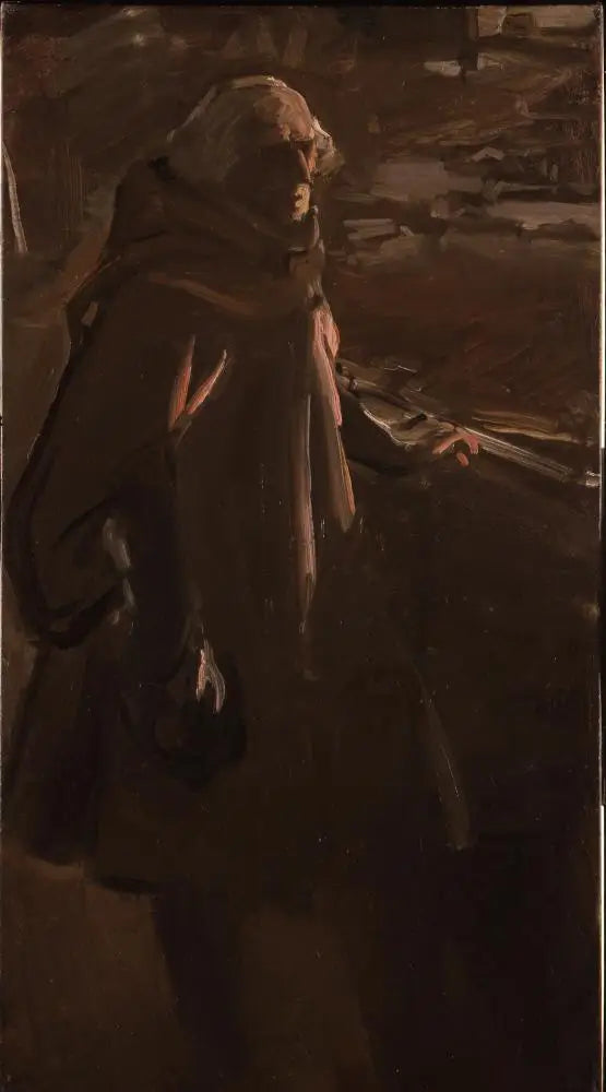 Colomb quittant Palos (de nuit, profil droit) - Joaquín Sorolla