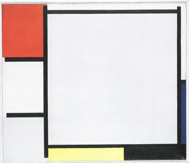 Composition avec du rouge, du bleu, du jaune, du noir et du gris - Piet Mondrian