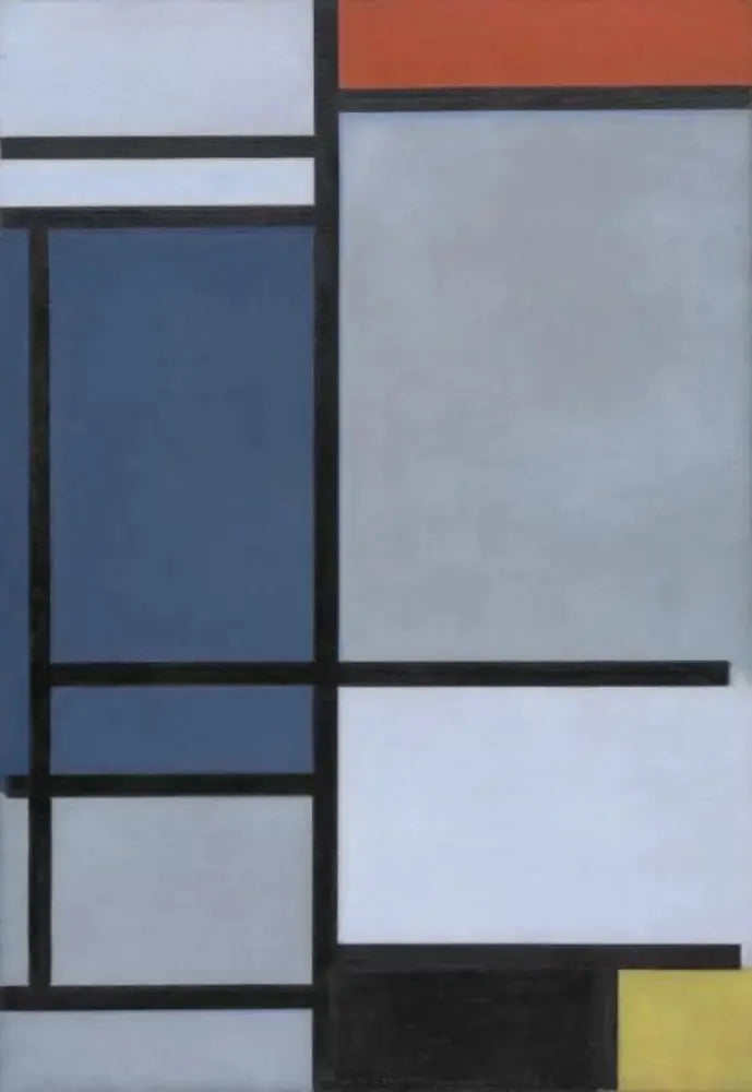 Composition avec du rouge, du bleu, du noir, du jaune et du gris - Piet Mondrian