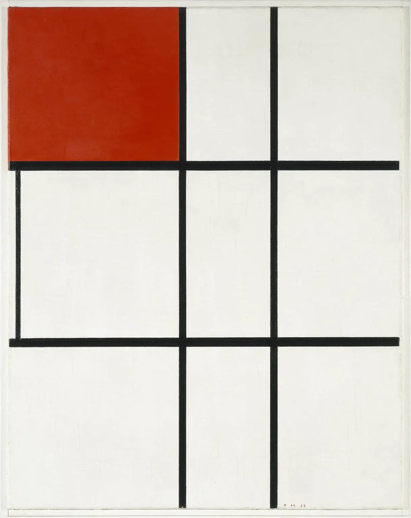 Composition B (n° II) avec rouge - Piet Mondrian