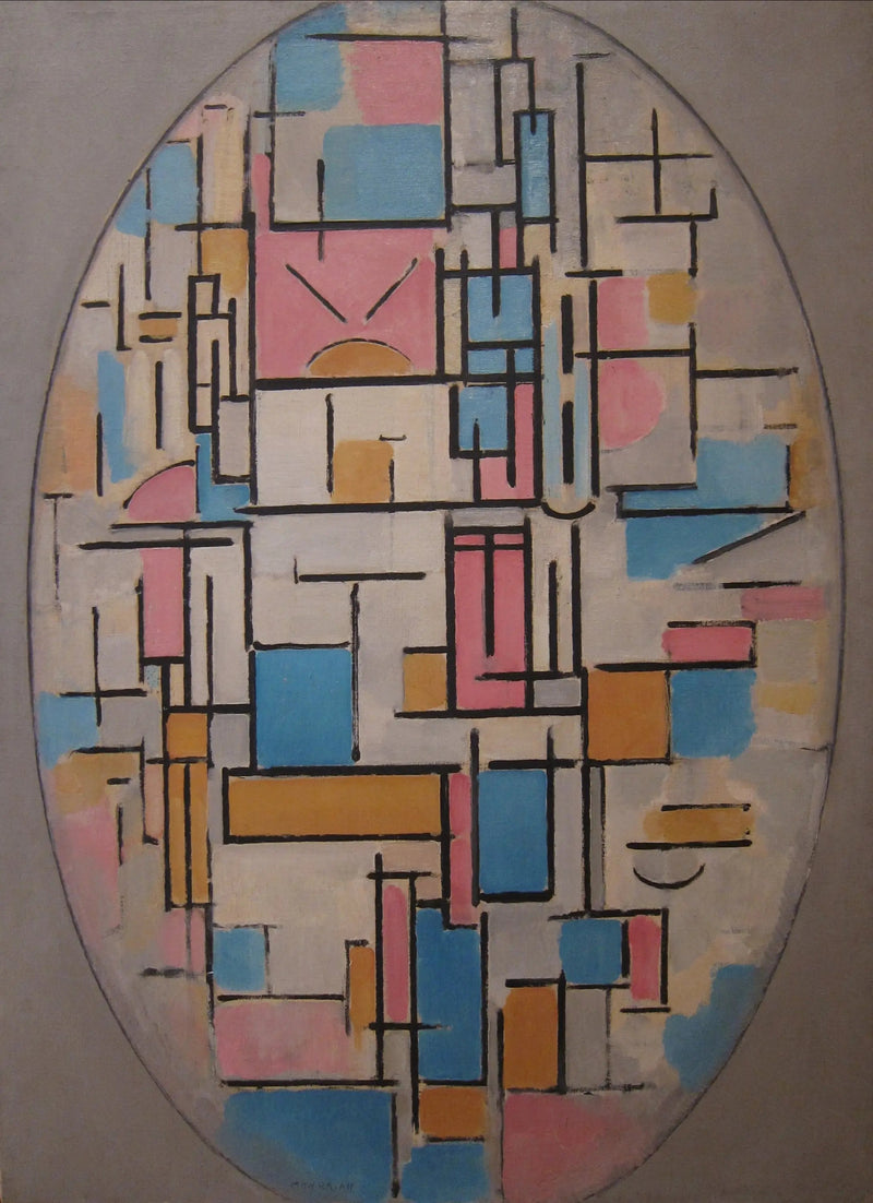 Composition dans un ovale avec des plans de couleur 1 - Piet Mondrian