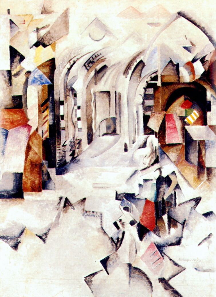 Composition (Gênes) - Alexandra Exter image 1 tableau peint à l’huile sur toile