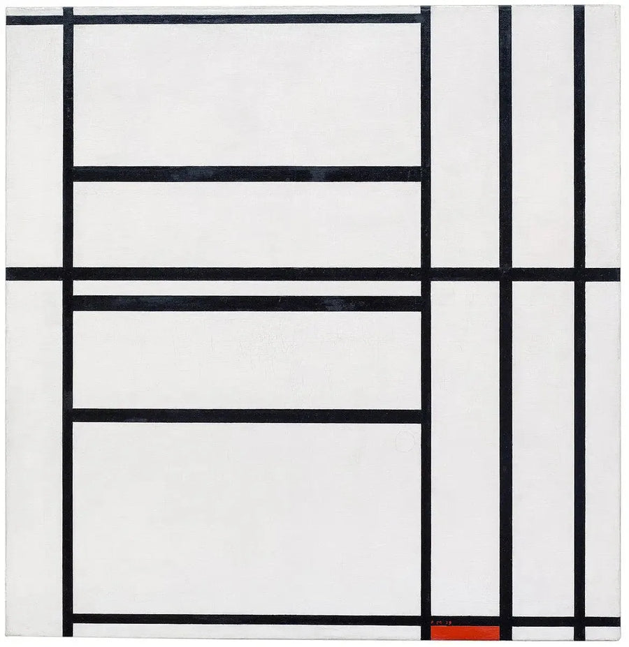 Composition n° 1 avec gris et rouge 1938 / Composition avec rouge 1939 - Piet Mondrian