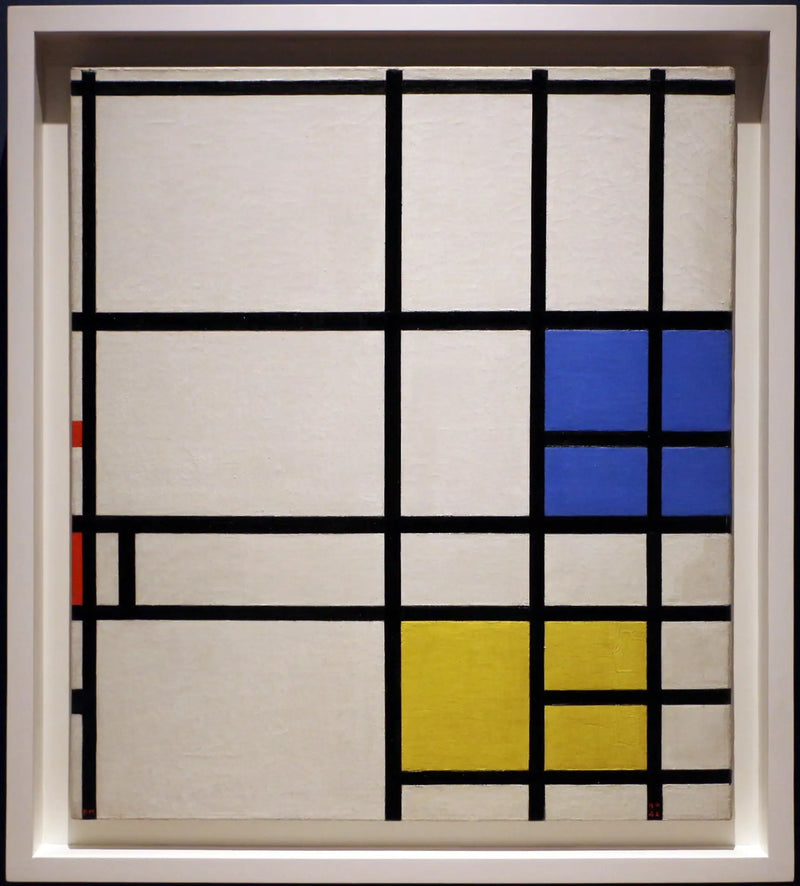Composition n° 11, 1940-42--LONDRES, avec bleu, rouge et jaune - Piet Mondrian