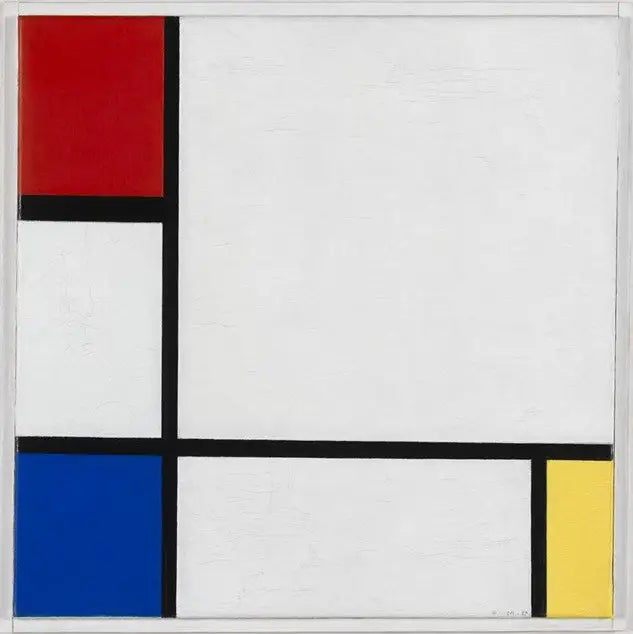 Composition n° IV, avec du rouge, du bleu et du jaune - Piet Mondrian