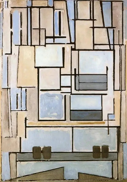 Composition n° VI, Composition 9 (Façade bleue) - Piet Mondrian