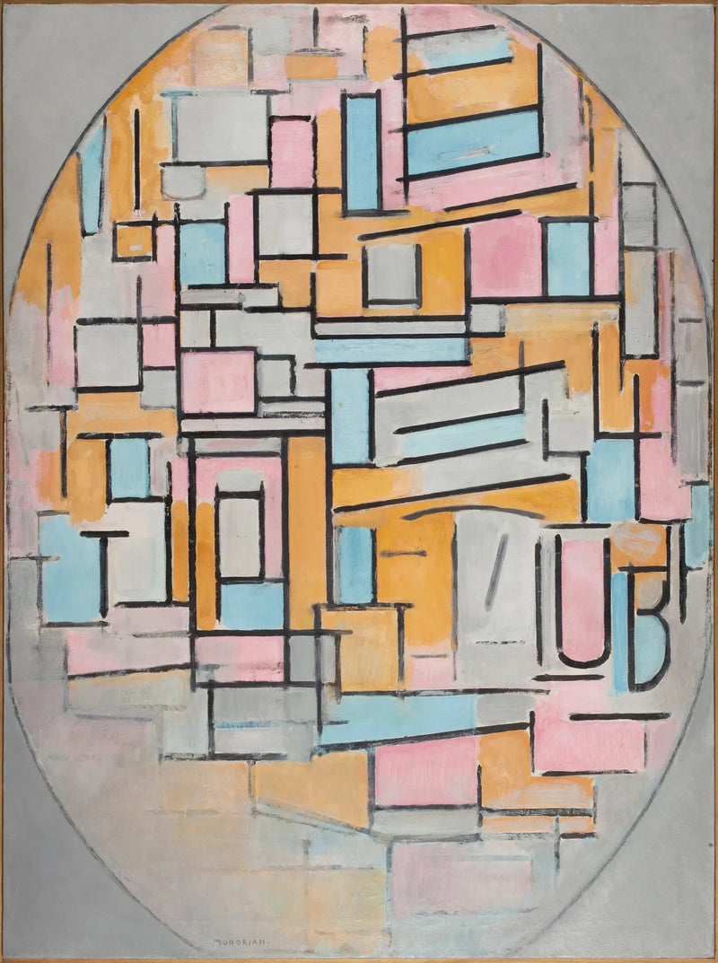 Composition ovale avec panneaux de couleur 2 - Piet Mondrian