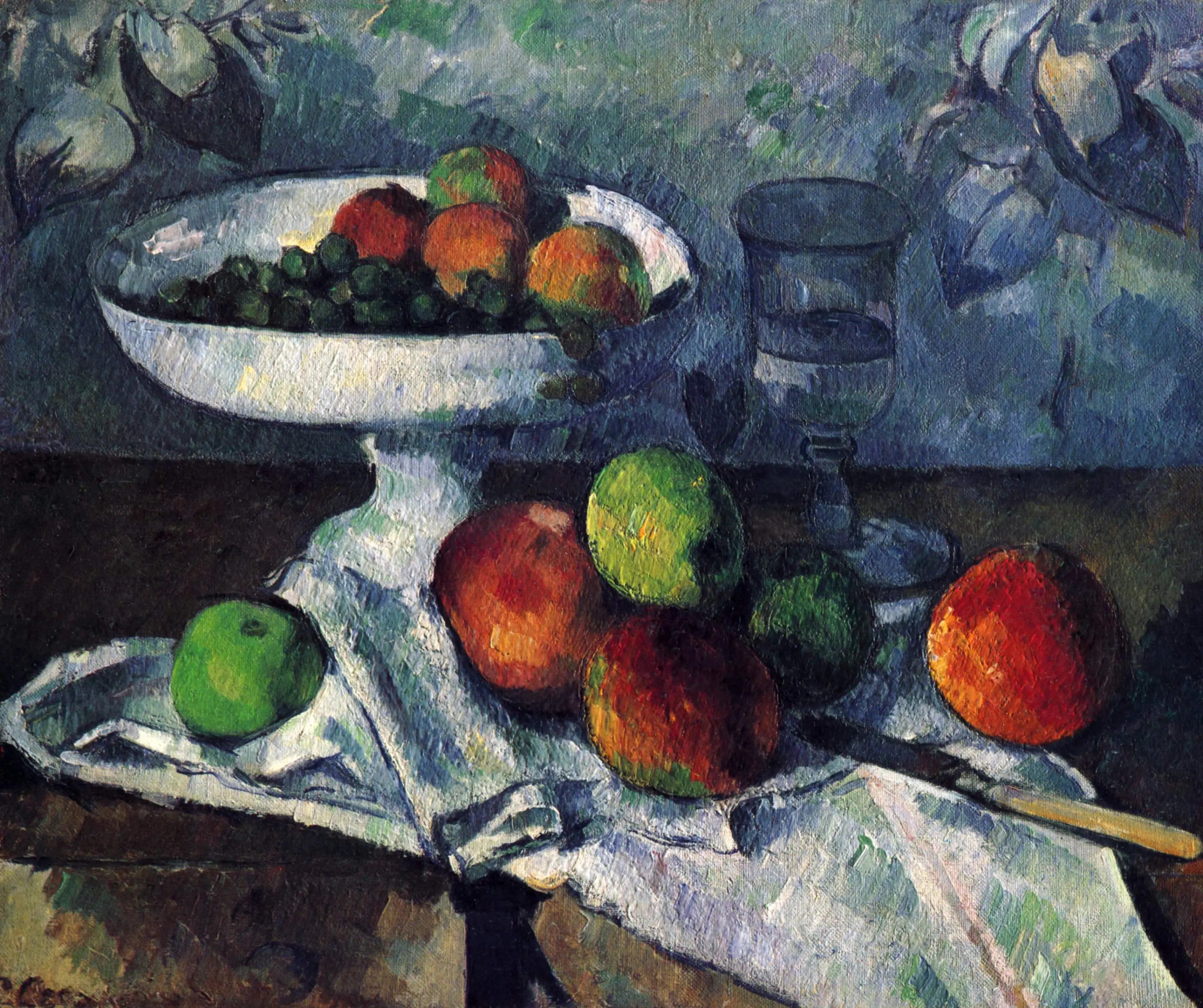 Reproduction du tableau « Compotier, Verre et Pommes - Paul Cézanne » par Alpha Reproduction en peinture à l’huile