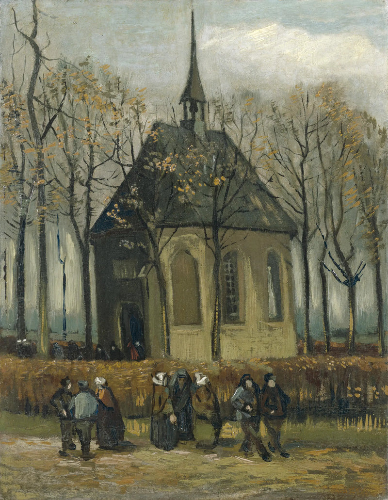 Congrégation quittant l'Église réformée de Nuenen - Vincent van Gogh