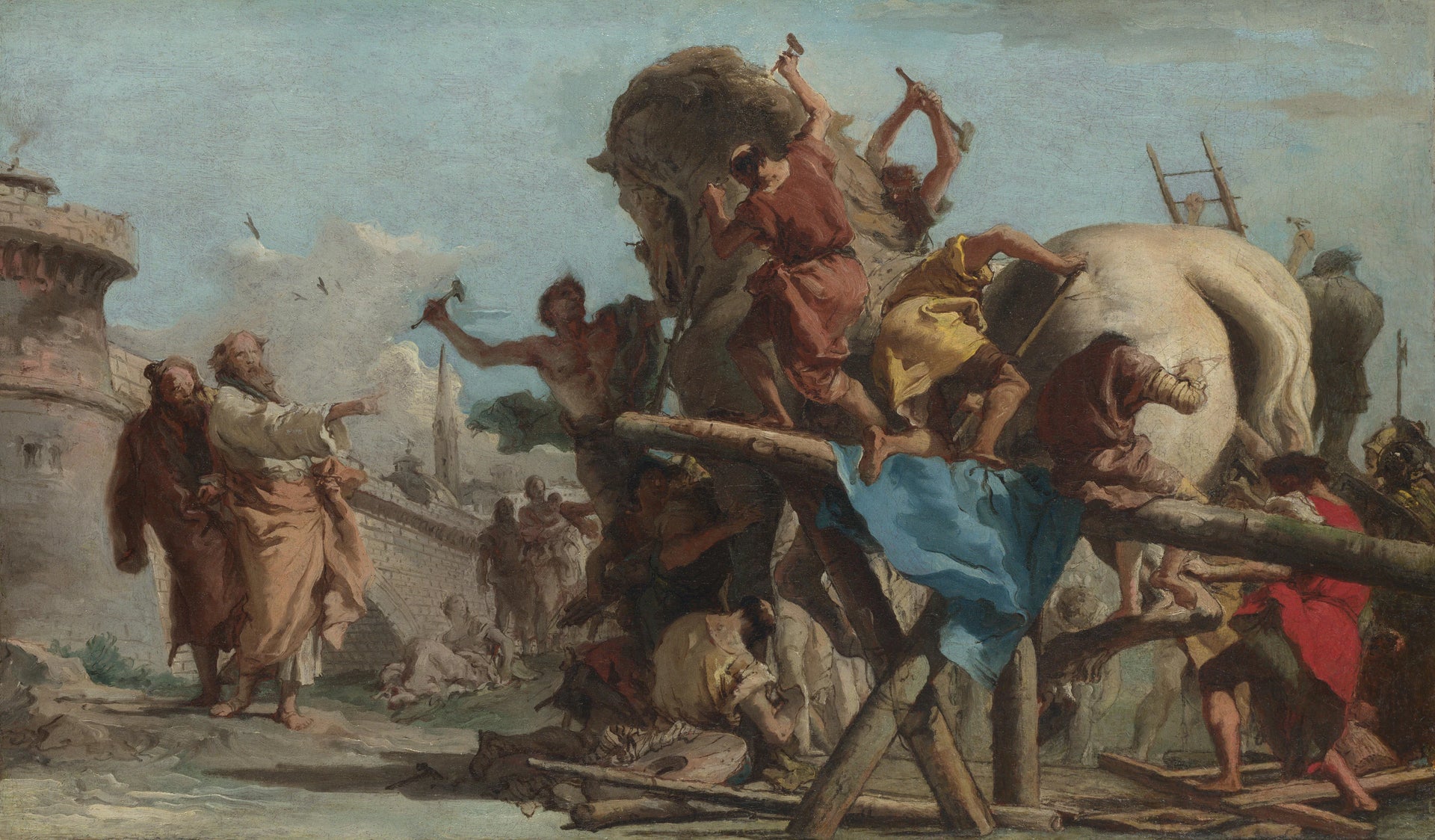 Construction du cheval de Troie - Giandomenico Tiepolo