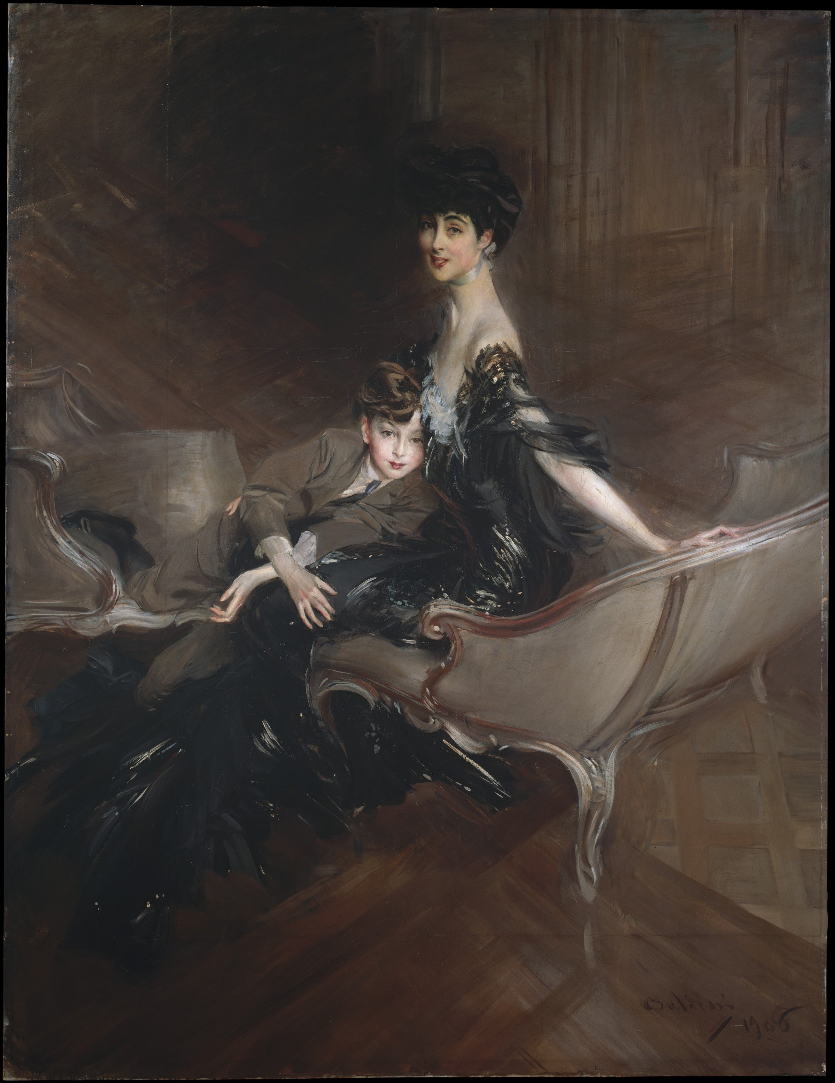 Consuelo Vanderbilt (1876–1964), duchesse de Marlborough, et son fils, Lord Ivor Spencer-Churchill (1898–1956) - Giovanni Boldini