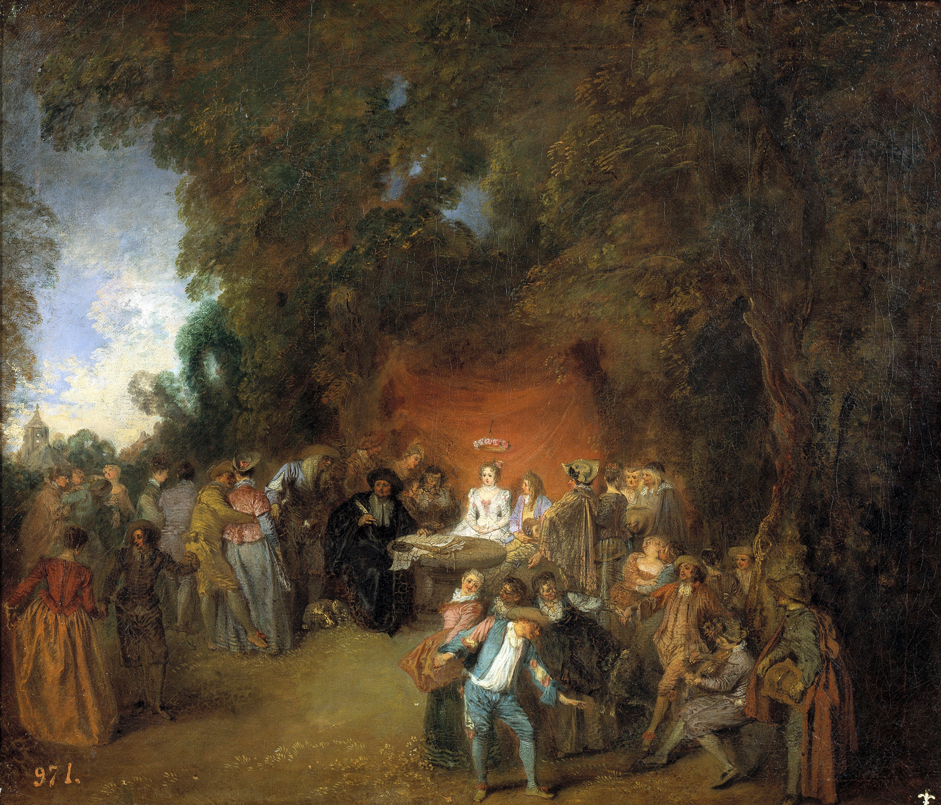 Contrat de mariage et danse traditionnelle - Antoine Watteau - Alpha Reproduction