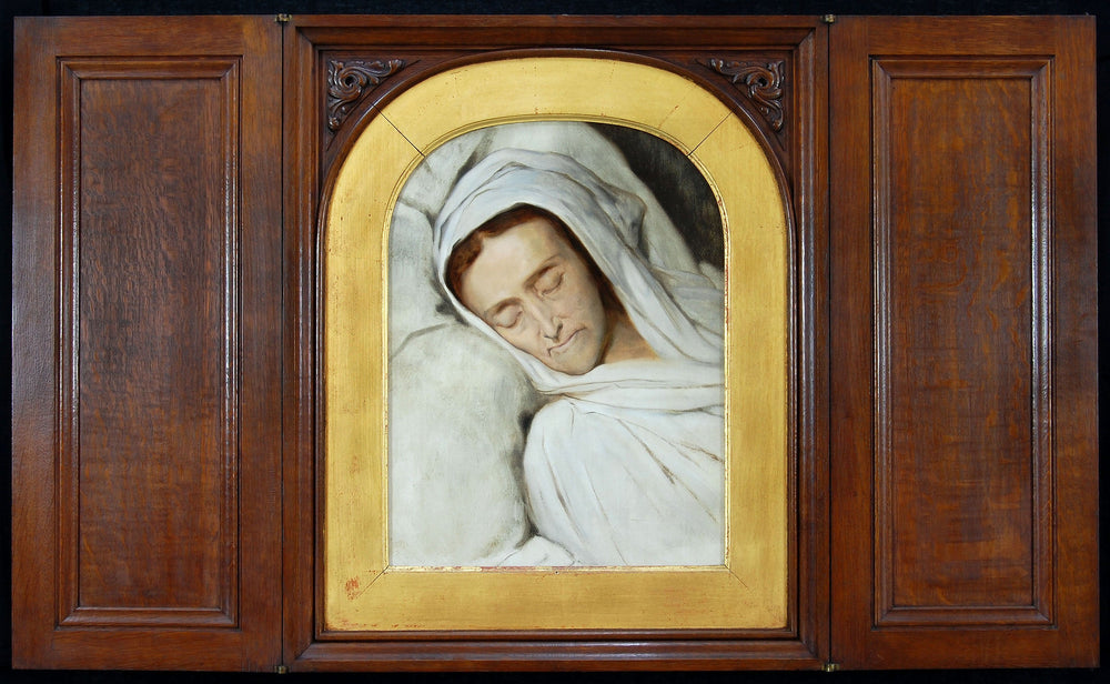 Cornelia Lamme Scheffer - Sur son lit de mort - Ary Scheffer image 1 tableau peint à l’huile sur toile