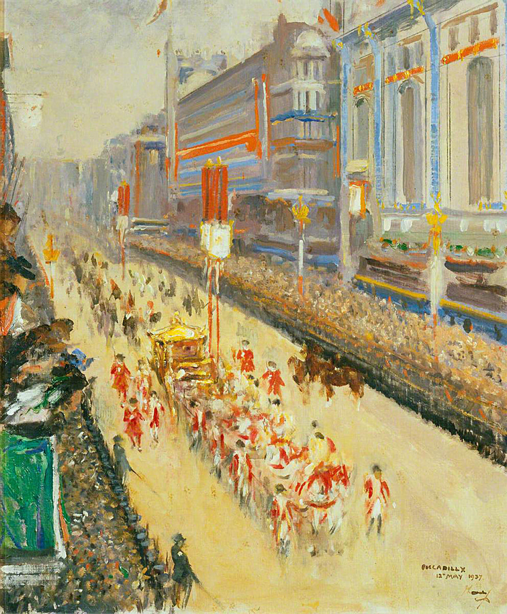 Cortège du couronnement, Piccadilly, 12 mai 1937 - John Lavery image 1 reproduction d’œuvre d’art à l’huile