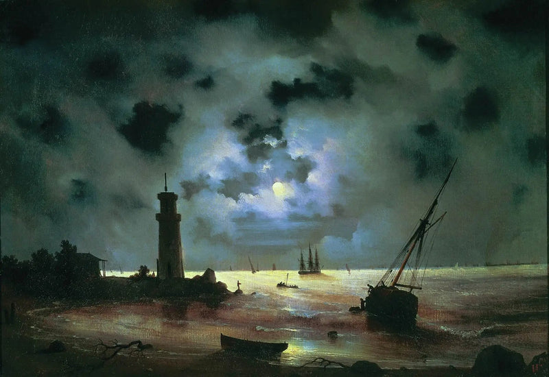Côte de nuit. Près du phare - Ivan Aïvazovski