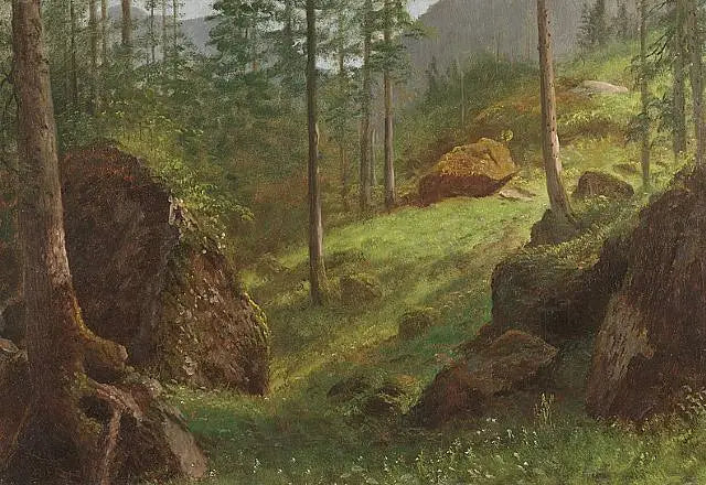 Coteau boisé - Albert Bierstadt