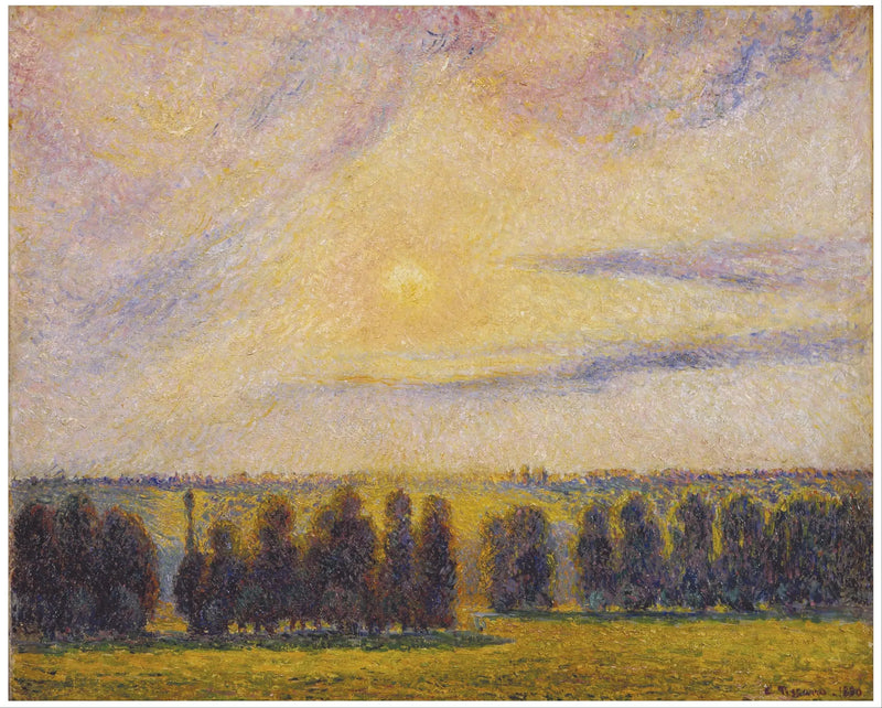 Coucher de soleil à Éragny - Camille Pissarro