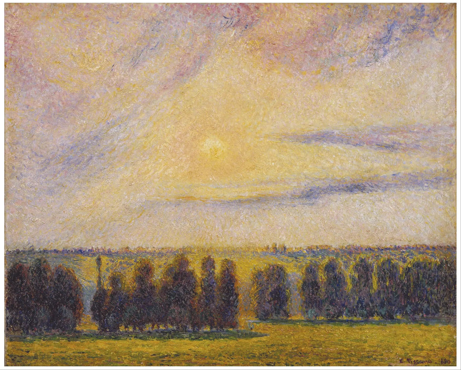 Coucher de soleil à Éragny - Camille Pissarro