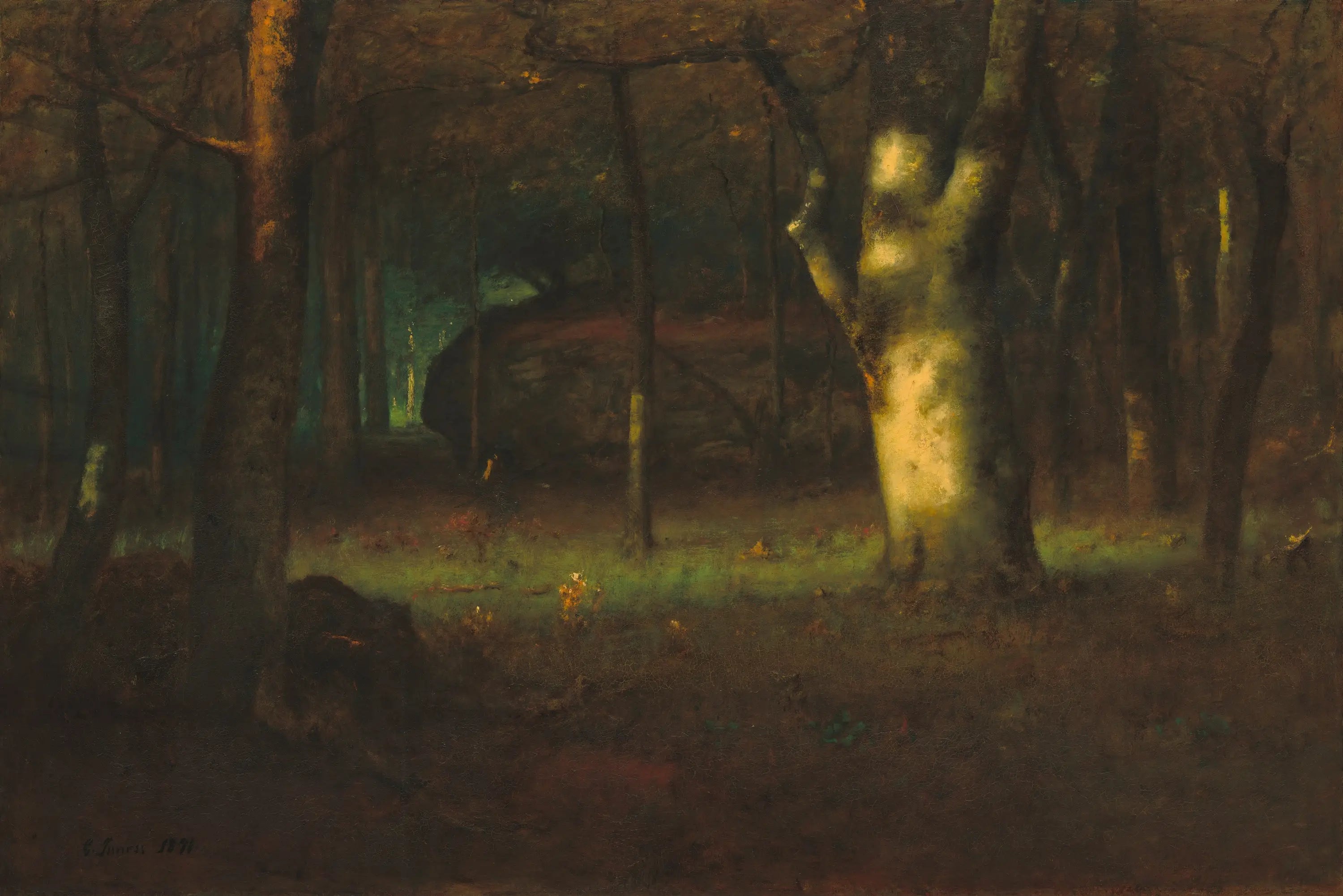 Coucher de soleil dans les bois - George Inness image 1 reproduction artisanale de tableau