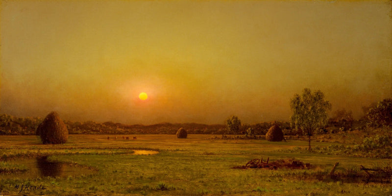 Coucher de soleil sur les marais, Newburyport, Massachusetts - Martin Johnson Heade