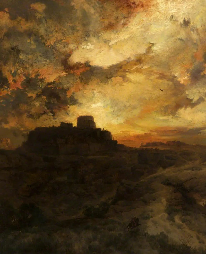 Coucher du soleil, Pueblo del Walpe, Arizona - Thomas Moran