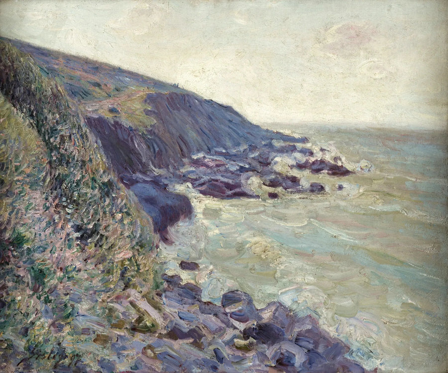 Coup de vent du sud-ouest sur la baie de Langland, effet du matin - Alfred Sisley