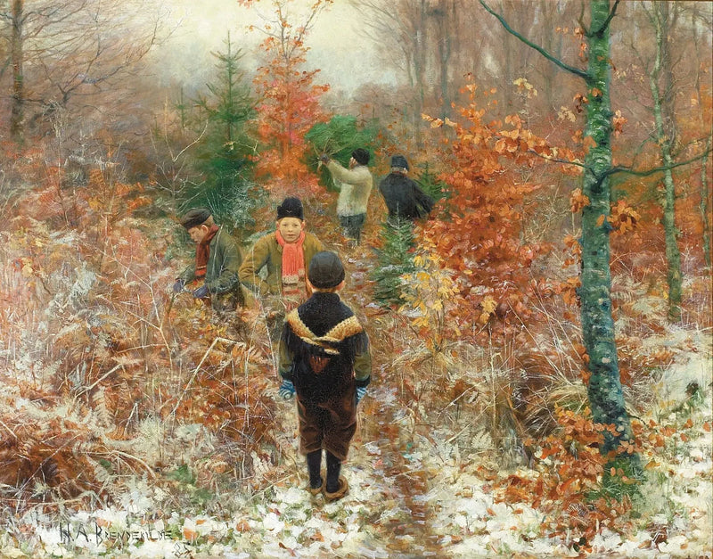 Couper les sapins de Noël. - H. A. Brendekilde