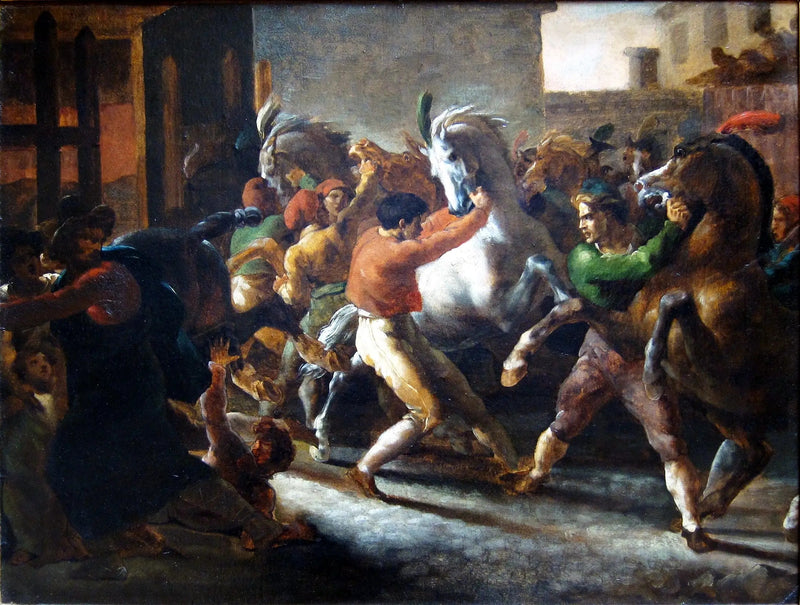 Course de chevaux libres à Rome - Théodore Géricault