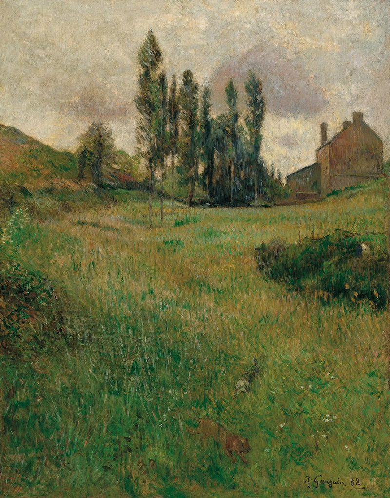 Course de chiens dans la prairie - Paul Gauguin