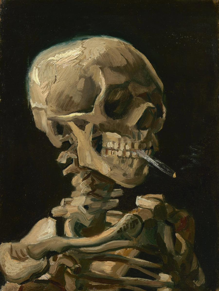 Crâne avec cigarette allumée – Vincent van Gogh