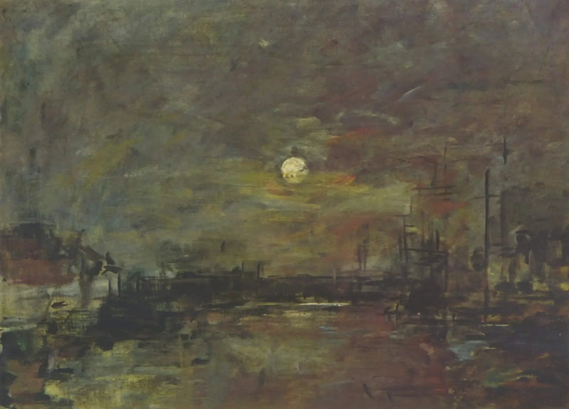 Crépuscule sur le bassin du Commerce au Havre - Eugène Boudin