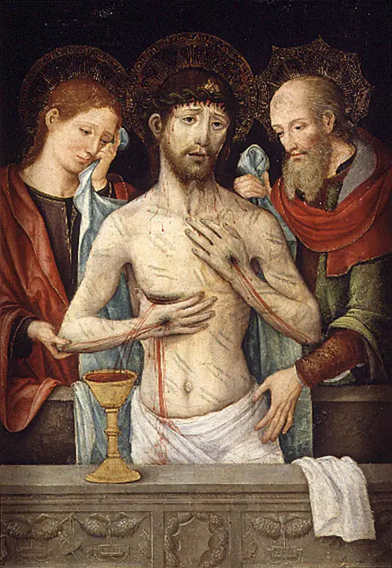 Cristo paciente con San Juan Evangelista y Nicodemo - Vicente Masip image 1 reproduction artisanale de tableau