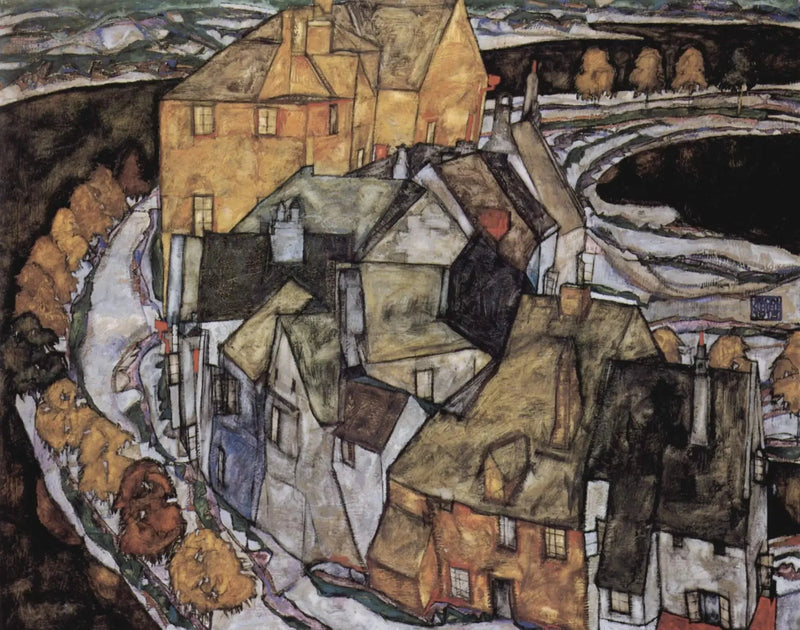 Croissant de Maisons II (Ville insulaire) - Egon Schiele