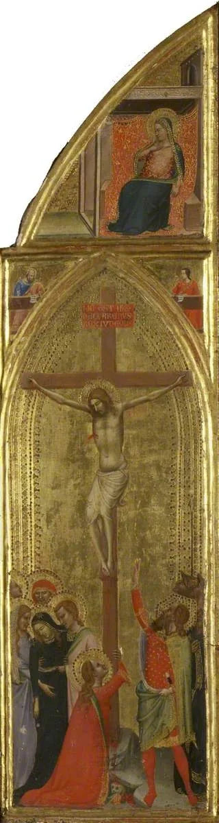 Crucifixion avec deux évangélistes et la Vierge de l'Annonciation (triptyque, volet droit) (recto) - Bernardo Daddi