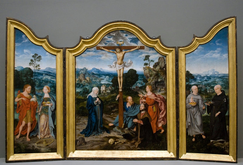 Crucifixion avec Saints et Donateurs - Joos van Cleve