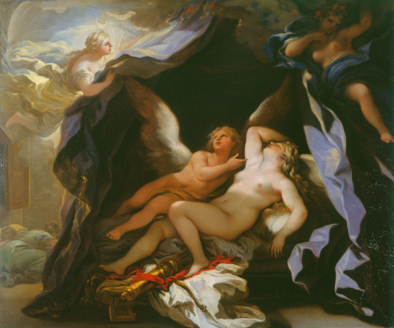 Cupidon rendant visite à Psyché endormie - Luca Giordano